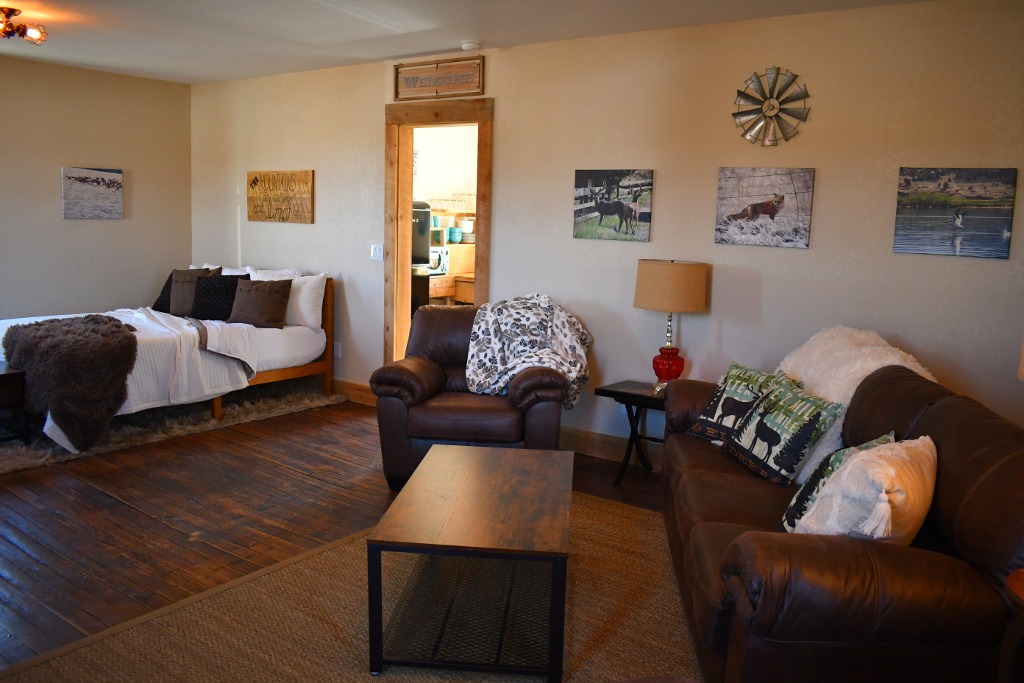 The Thompson Cabin Living Room at The Historic Crescent Ranch Resort